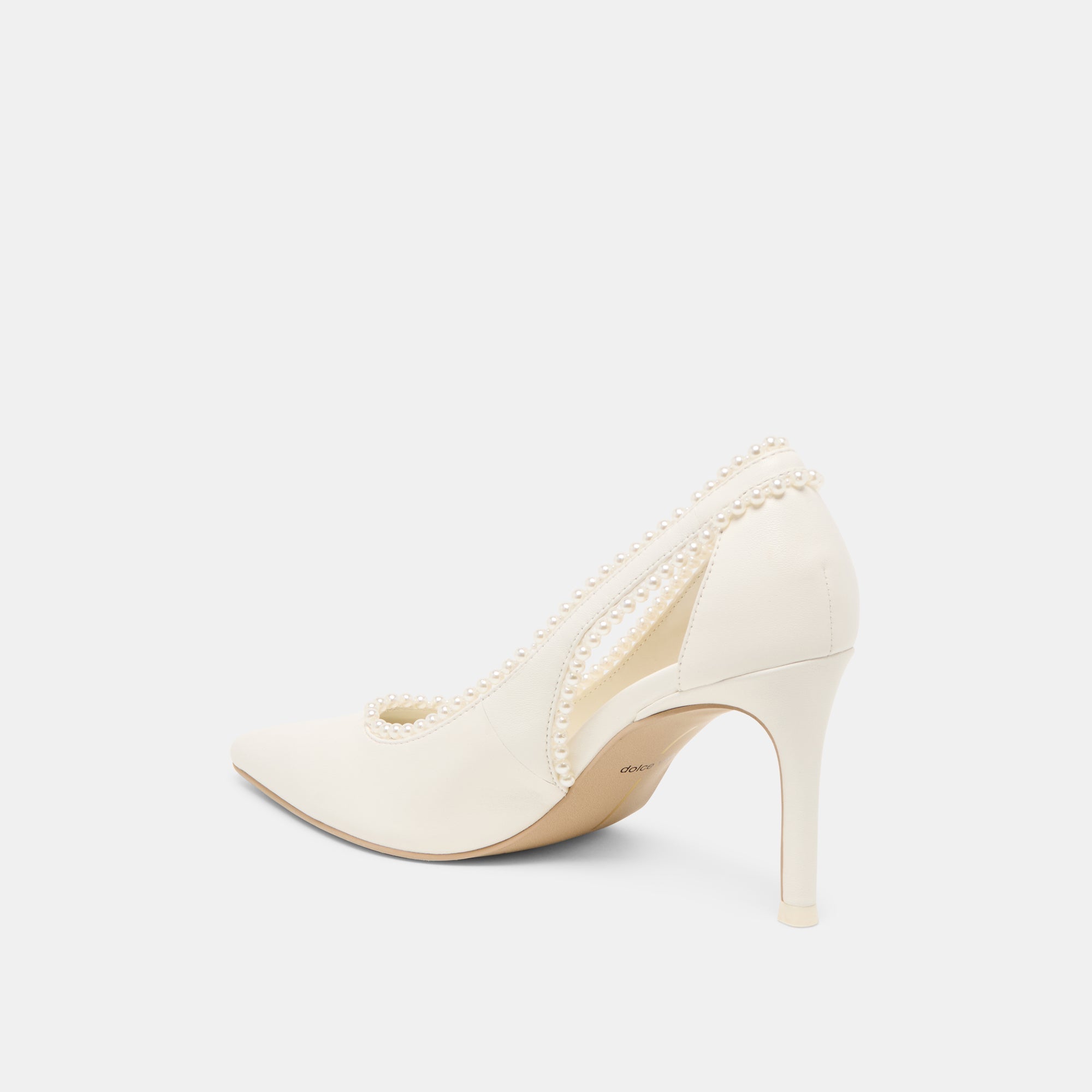 Kelson Pearl True White Leather Heels | Women Dolce Vita