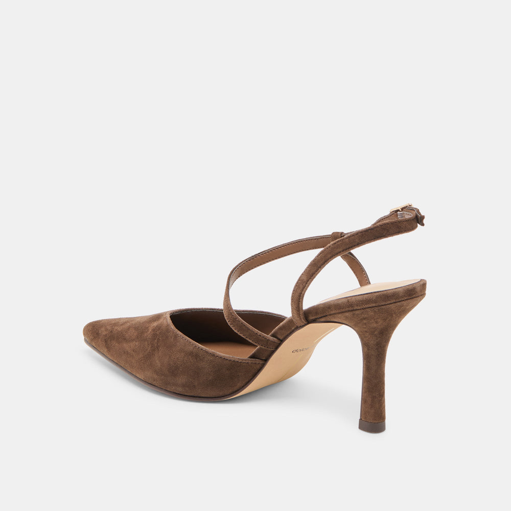 Kamra Dk Brown Suede Heels | Women Dolce Vita