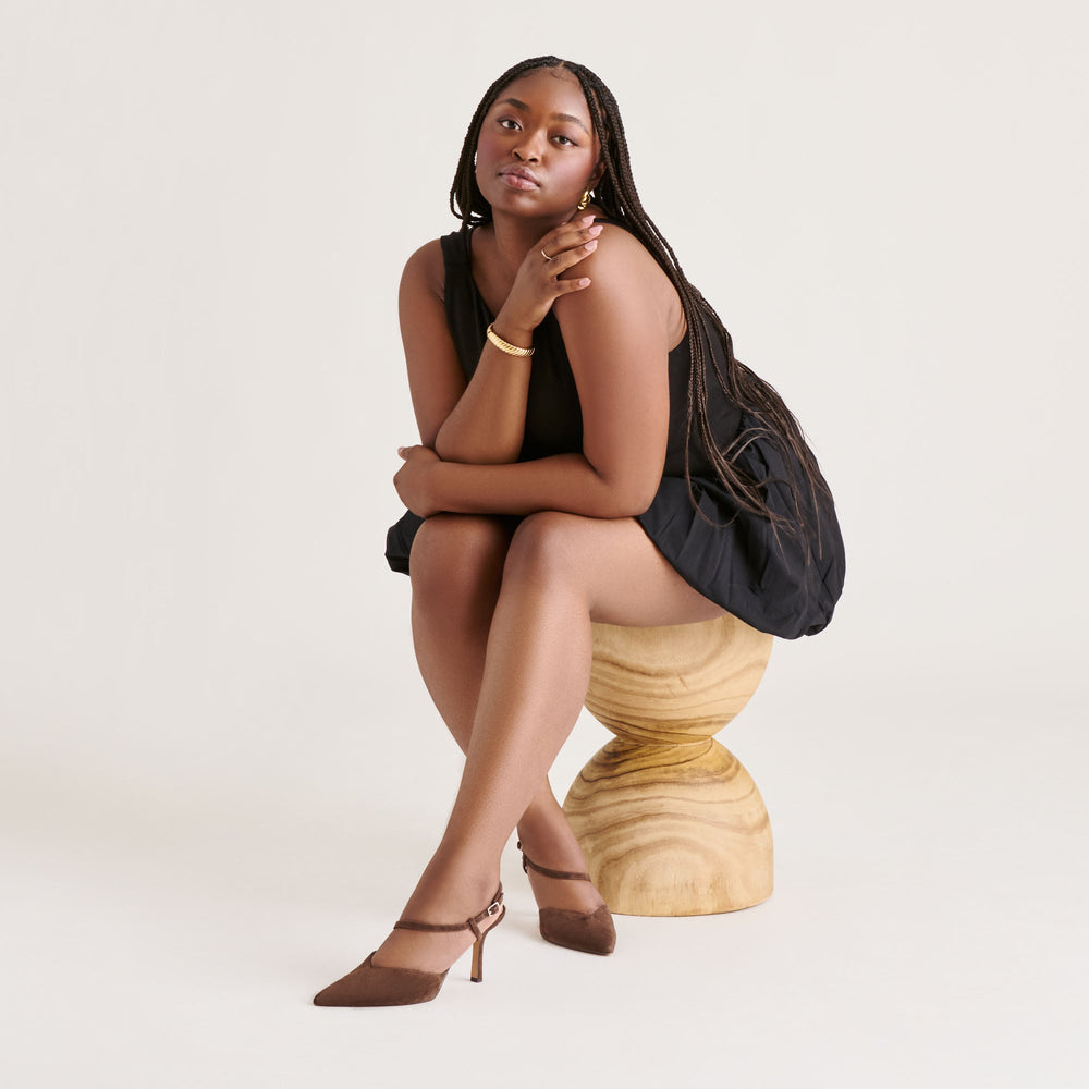 Kamra Dk Brown Suede Heels | Women Dolce Vita