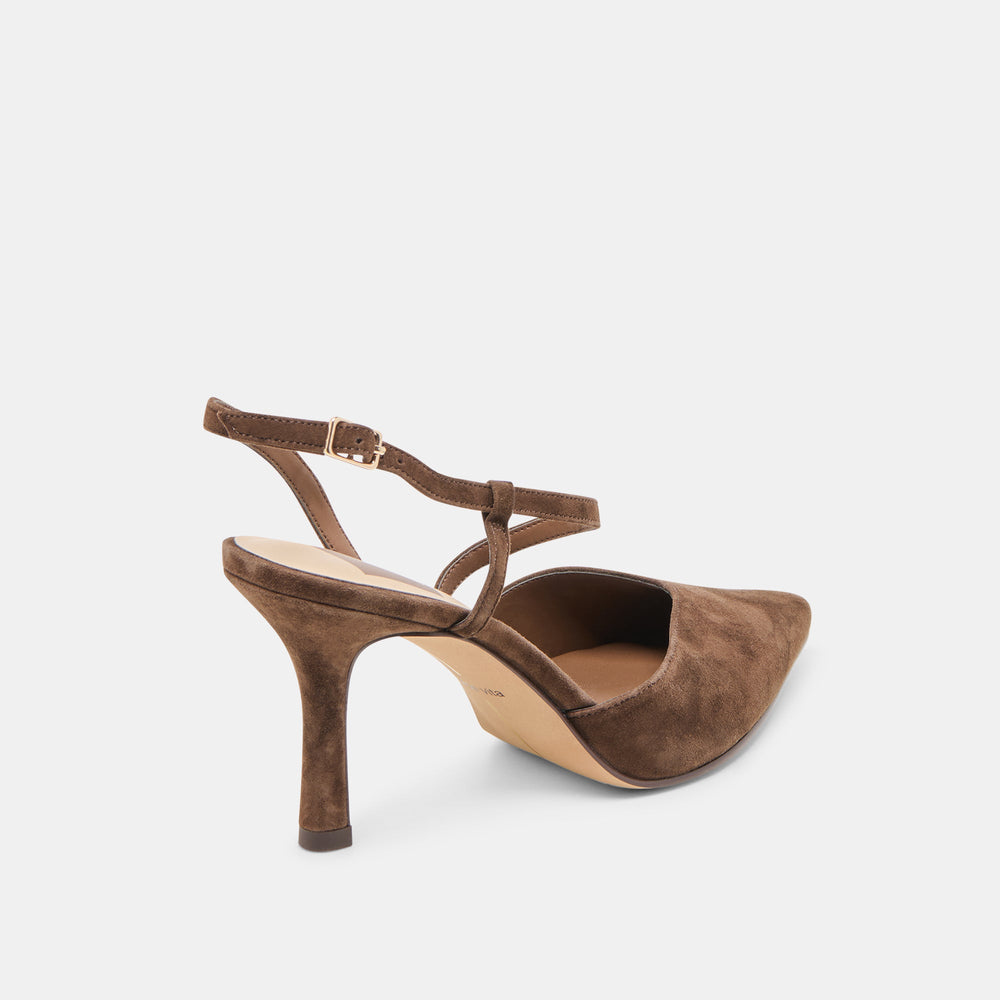 Kamra Dk Brown Suede Heels | Women Dolce Vita