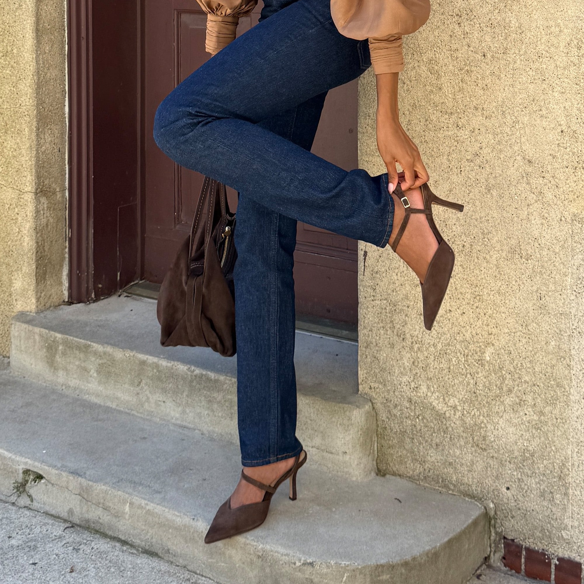 Kamra Dk Brown Suede Heels | Women Dolce Vita