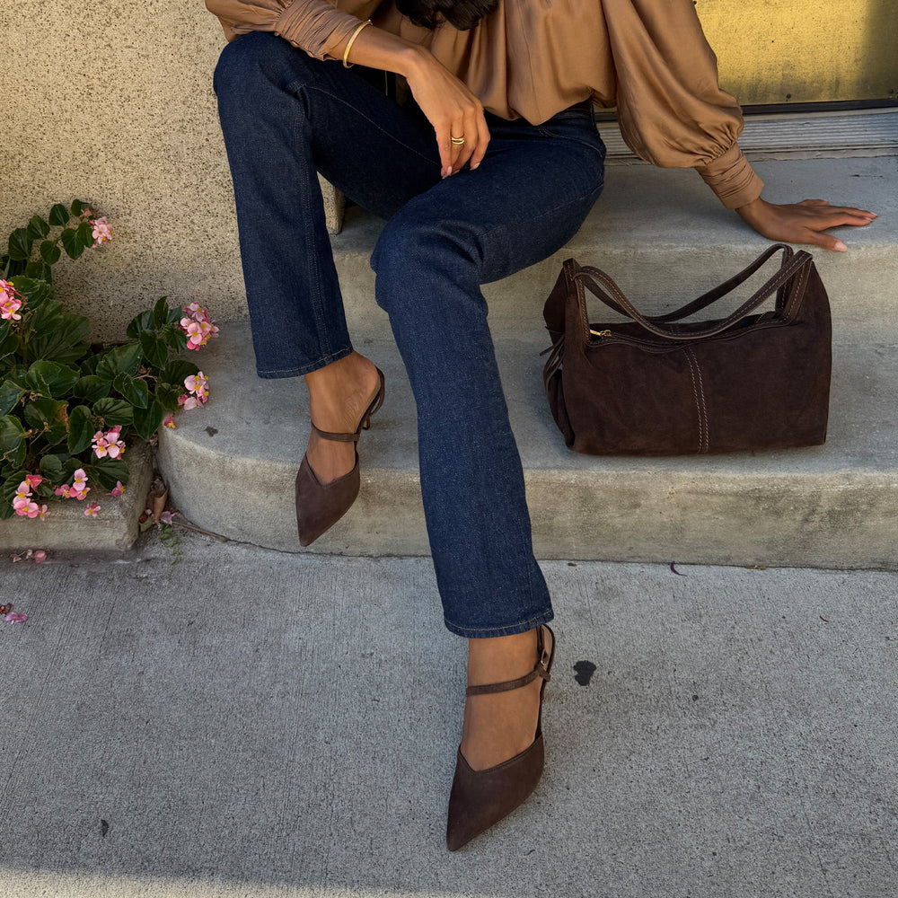 Kamra Dk Brown Suede Heels | Women Dolce Vita