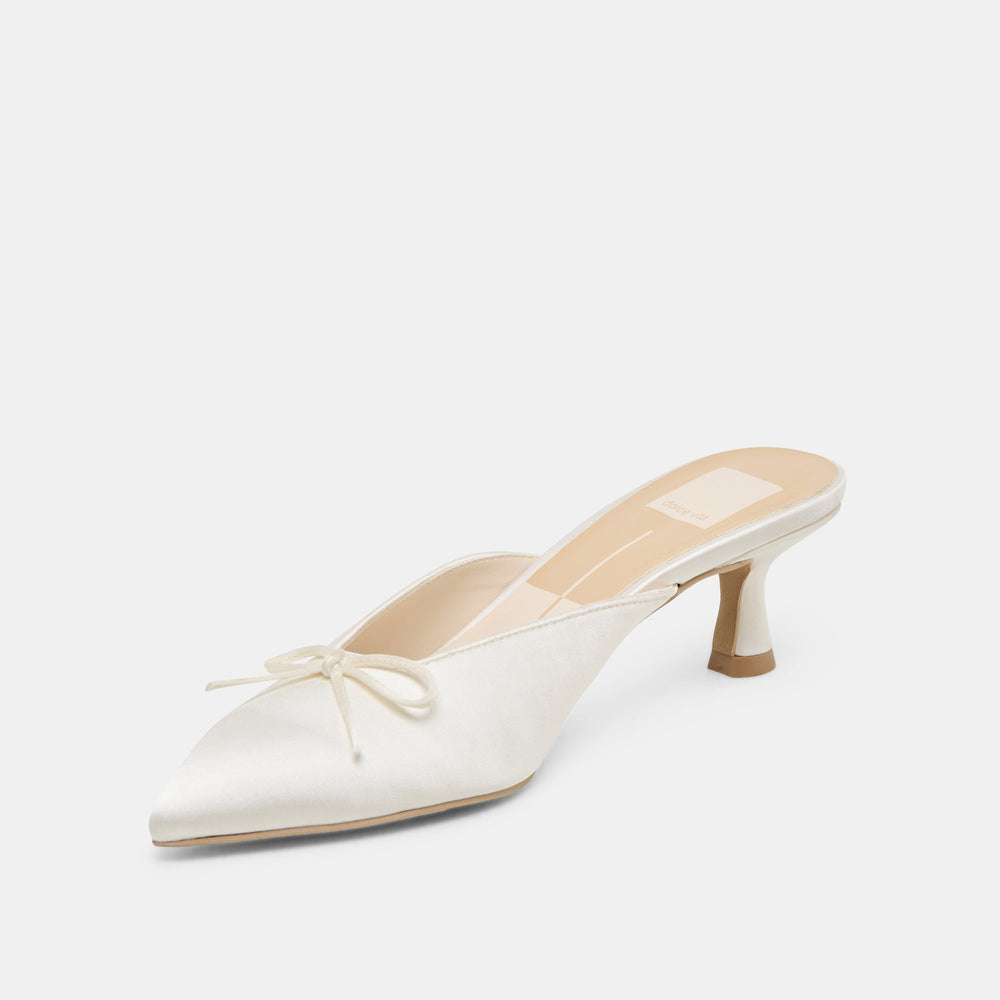 Cleo Off White Satin Heels | Dolce Vita Women
