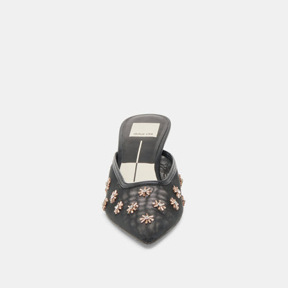 CLARA HEELS BLACK MESH - Dolce Vita