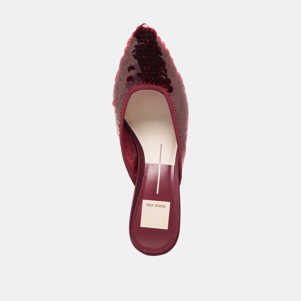 Cleo Cranberry Sequin Heels | Women Dolce Vita
