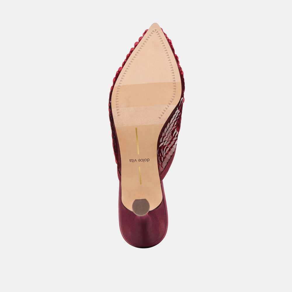 Cleo Cranberry Sequin Heels | Women Dolce Vita
