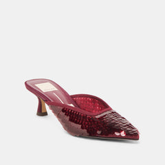 Cleo Cranberry Sequin Heels | Women Dolce Vita