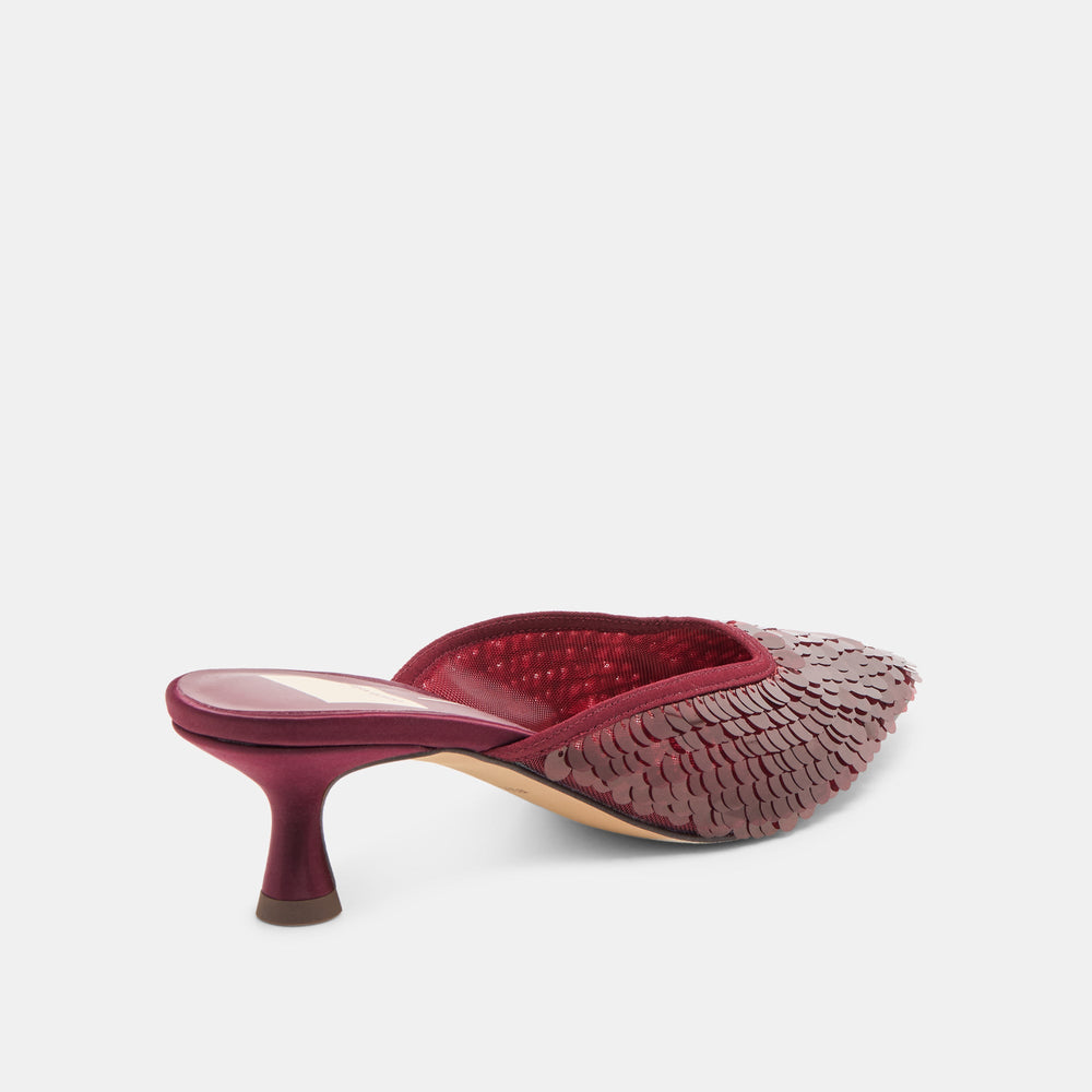 Cleo Cranberry Sequin Heels | Women Dolce Vita