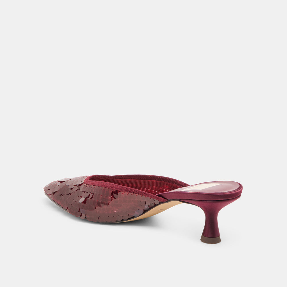 Cleo Cranberry Sequin Heels | Women Dolce Vita
