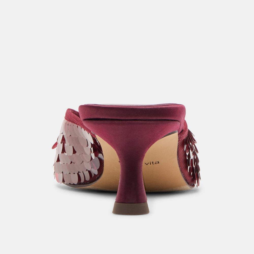 Cleo Cranberry Sequin Heels | Women Dolce Vita
