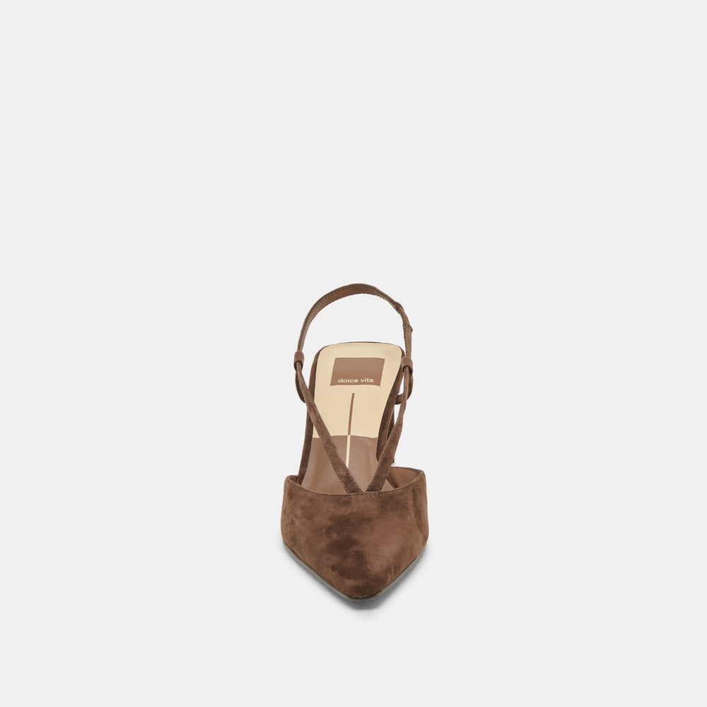 Ginay Dk Brown Suede Heels | Dolce Vita Women