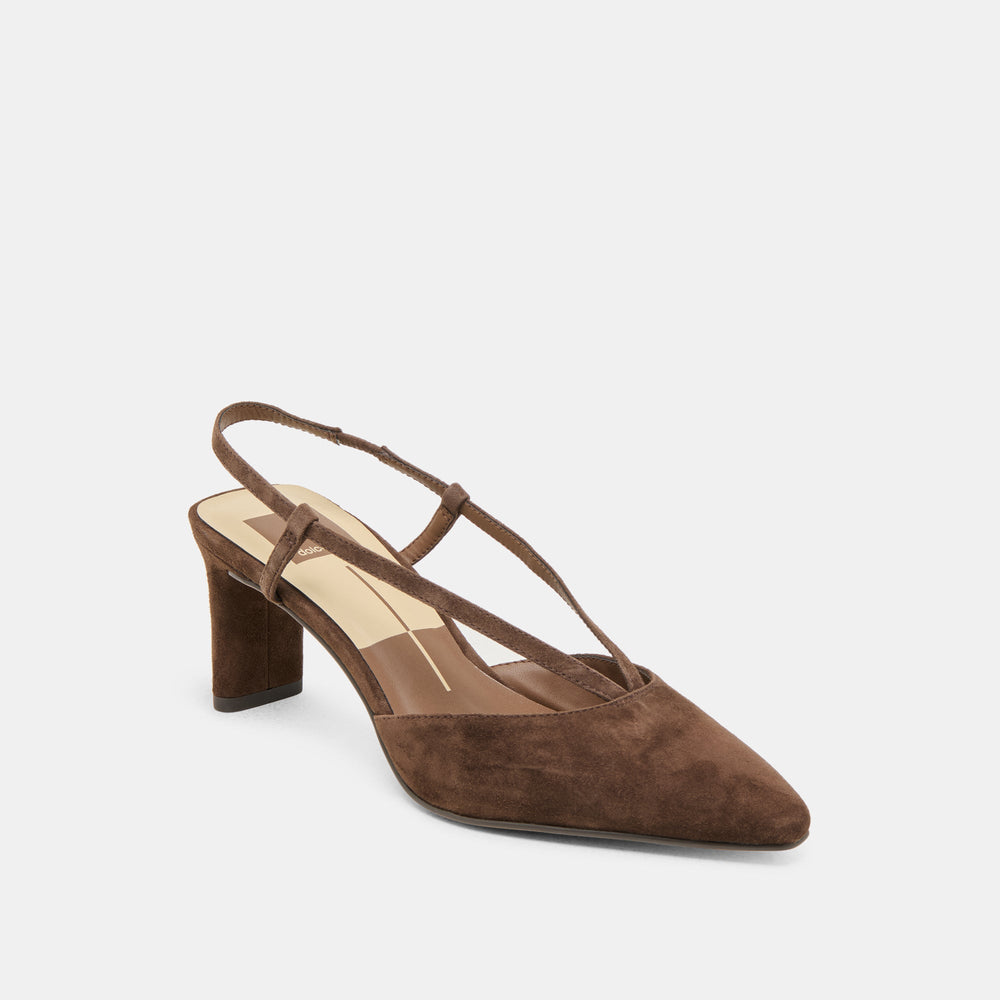 Ginay Dk Brown Suede Heels | Dolce Vita Women