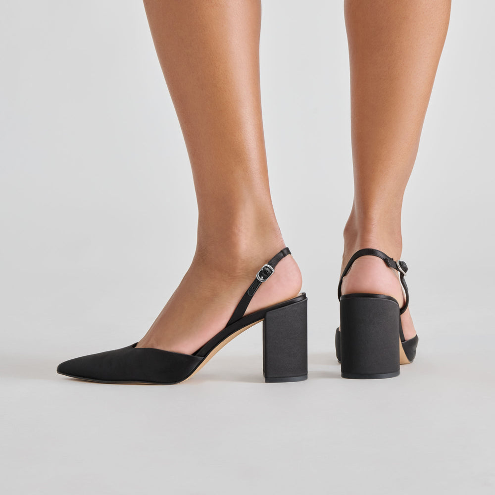 Carel Onyx Satin High Heels | Women Dolce Vita