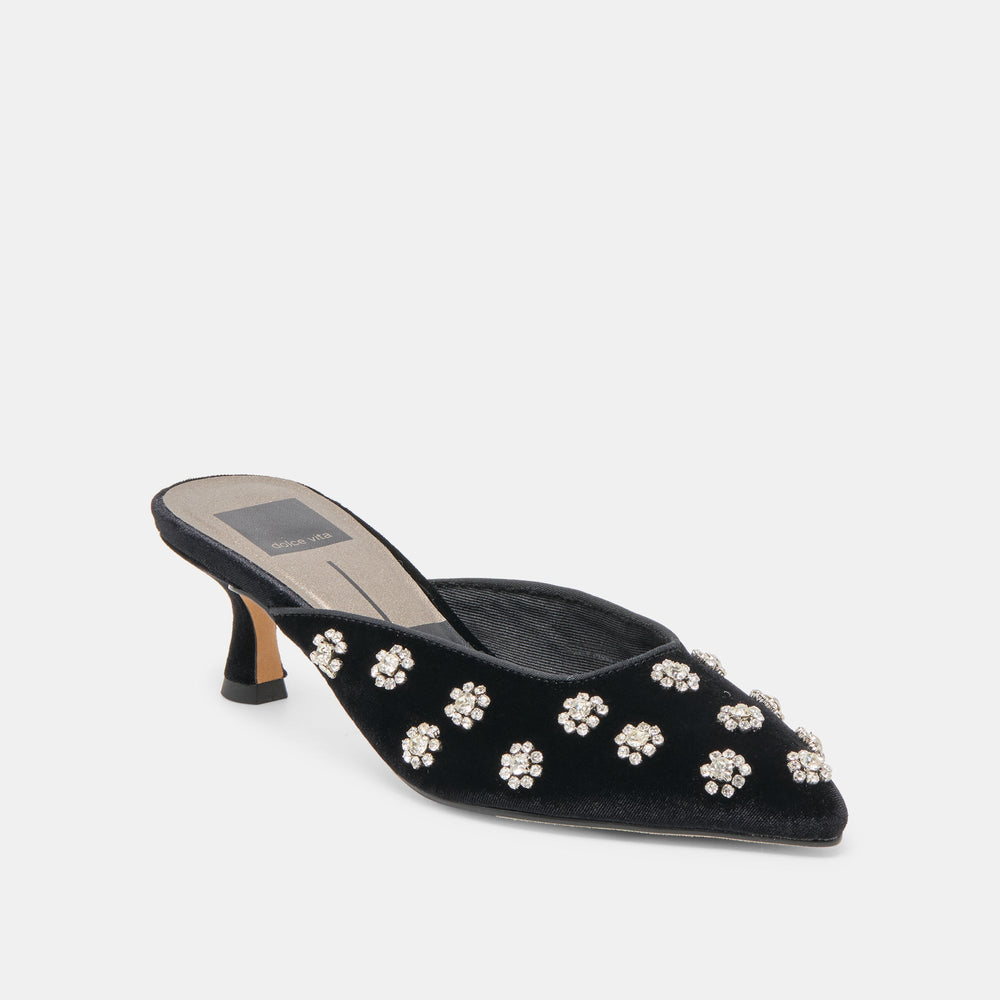 Clara Nero Velvet Heels | Women Dolce Vita