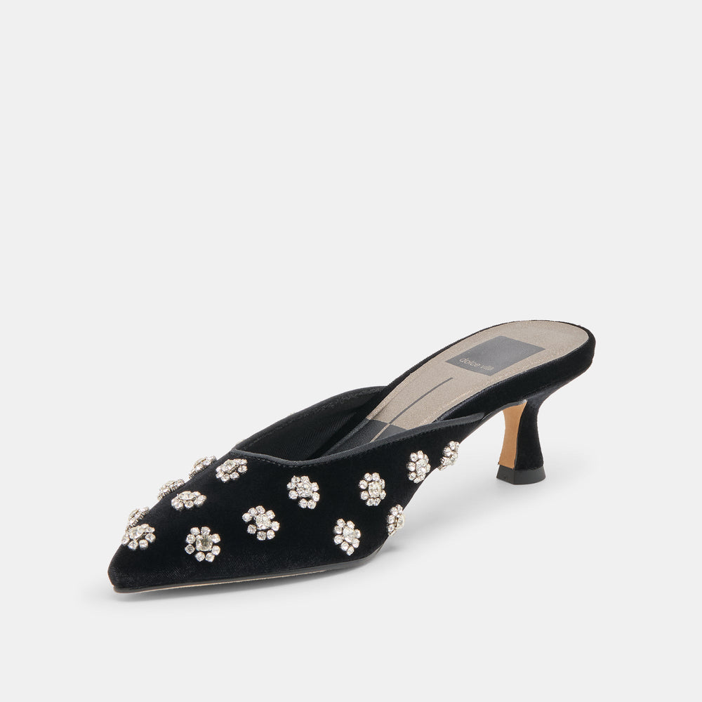 Clara Nero Velvet Heels | Women Dolce Vita