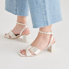 Brenna Ivory Satin Heels | Women Dolce Vita