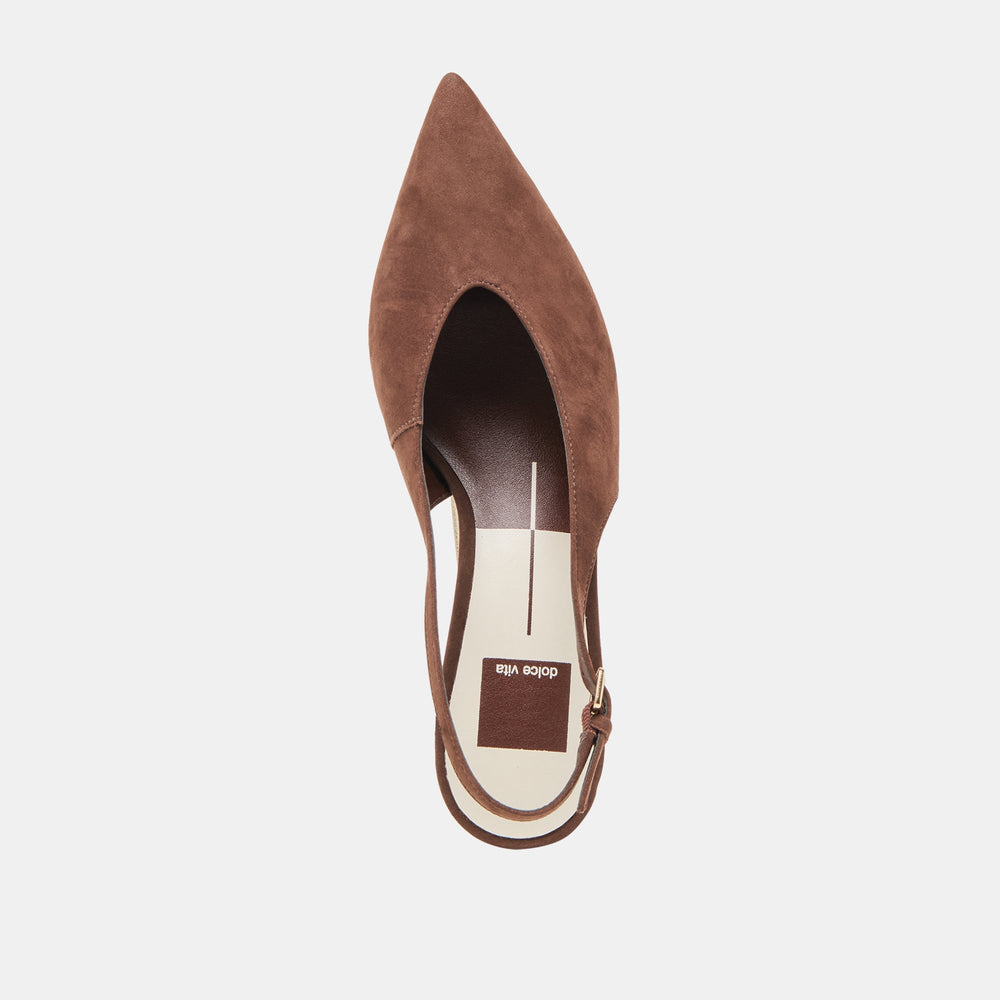 Alenna Dk Brown Suede Heels | Women Dolce Vita