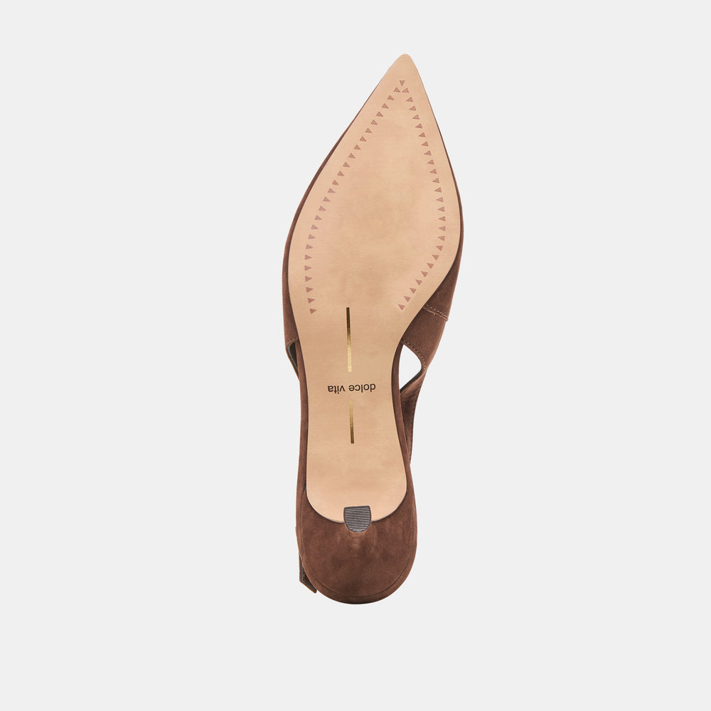 Alenna Dk Brown Suede Heels | Women Dolce Vita