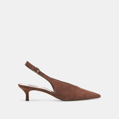 Alenna Dk Brown Suede Heels | Women Dolce Vita