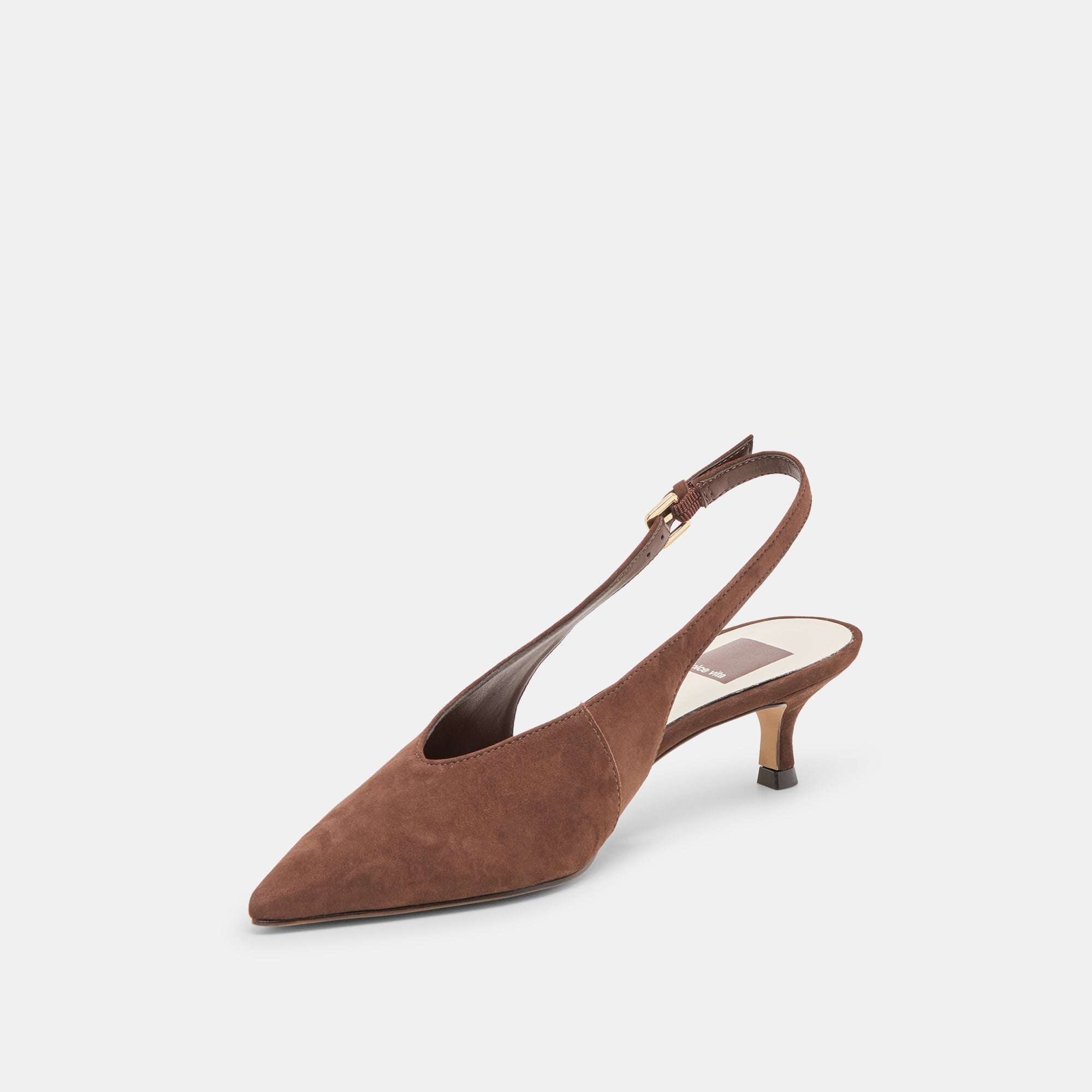 Alenna Dk Brown Suede Heels | Women Dolce Vita