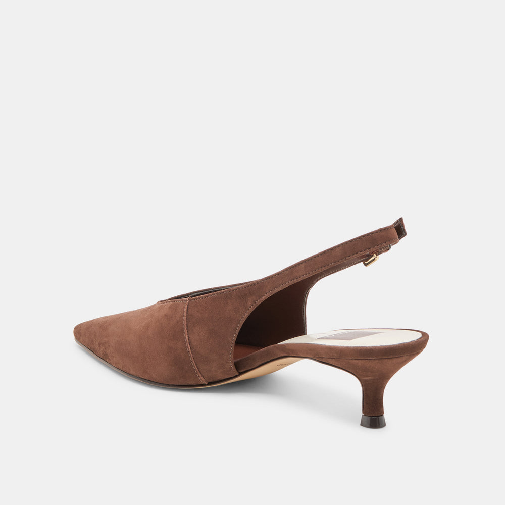 Alenna Dk Brown Suede Heels | Women Dolce Vita