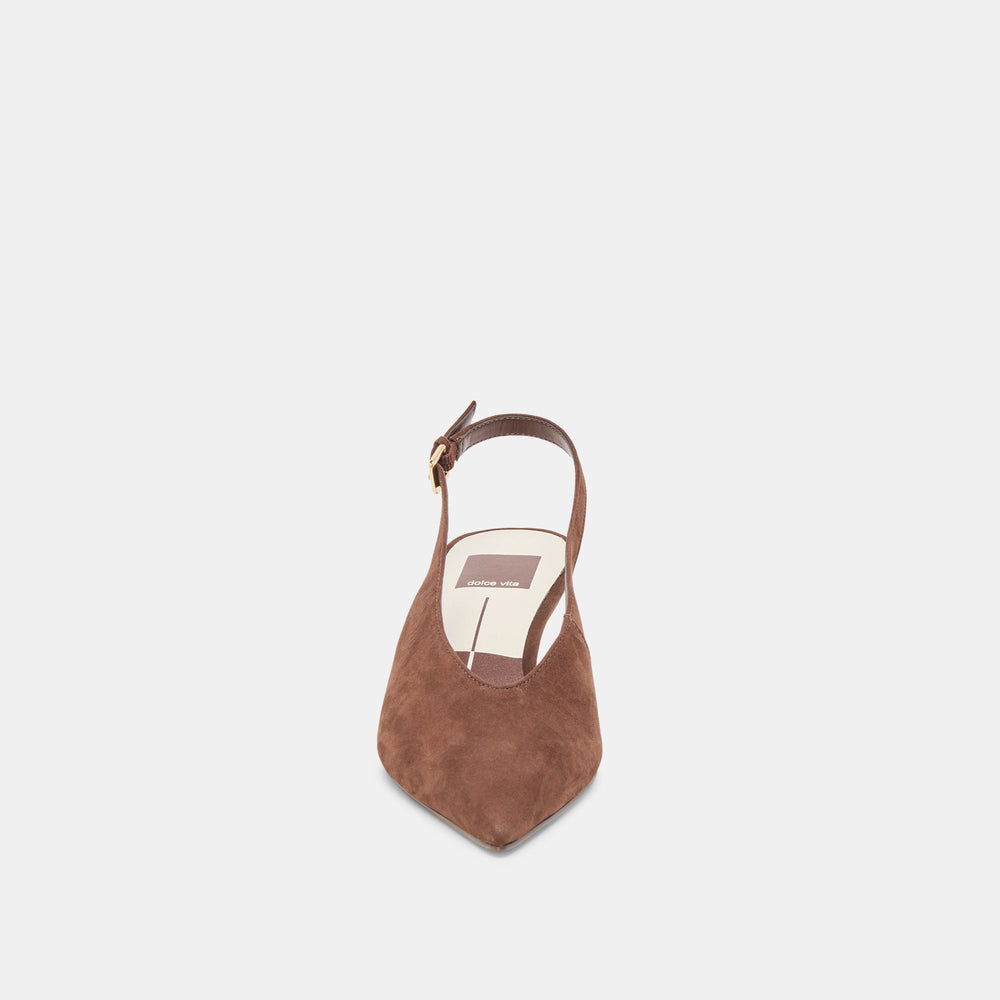 Alenna Dk Brown Suede Heels | Women Dolce Vita