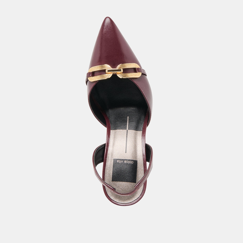 Malik Cranberry Crinkle Patent Heels | Dolce Vita Women