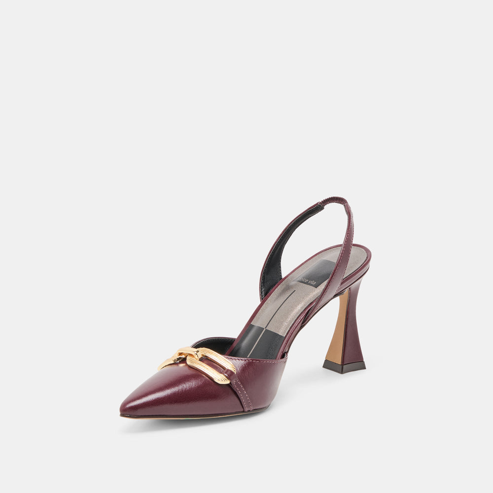 Malik Cranberry Crinkle Patent Heels | Dolce Vita Women