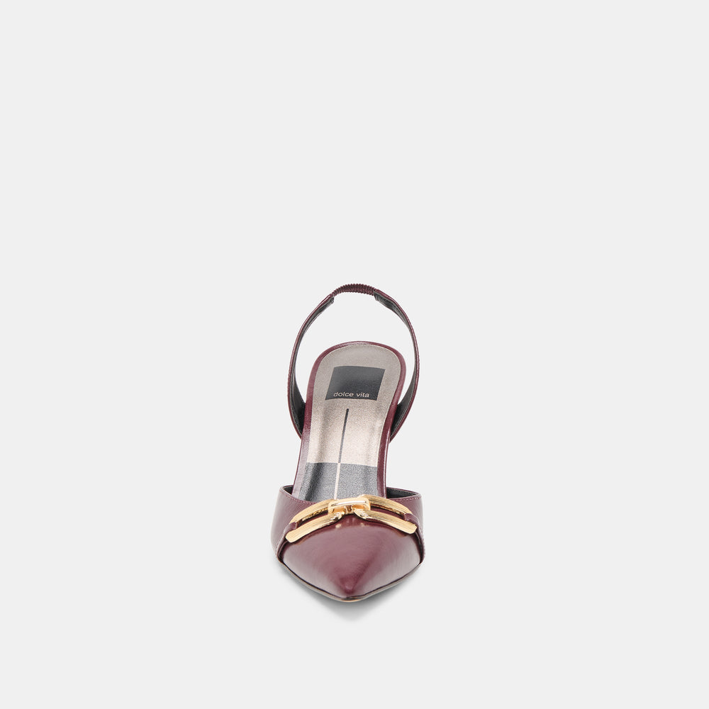 Malik Cranberry Crinkle Patent Heels | Dolce Vita Women