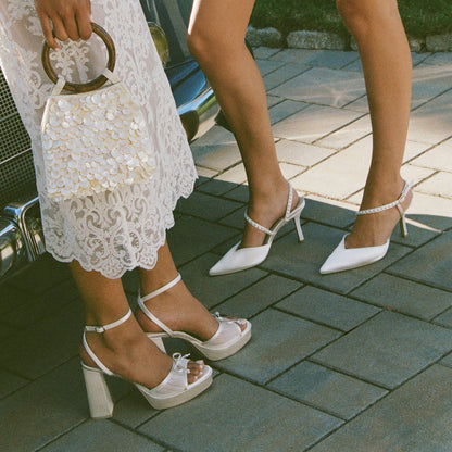 Pandor White Tulle Heels - Dolce Vita
