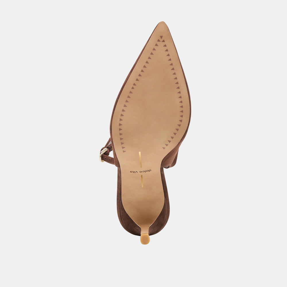 Elasi Dk Brown Nubuck Heels | Dolce Vita Women