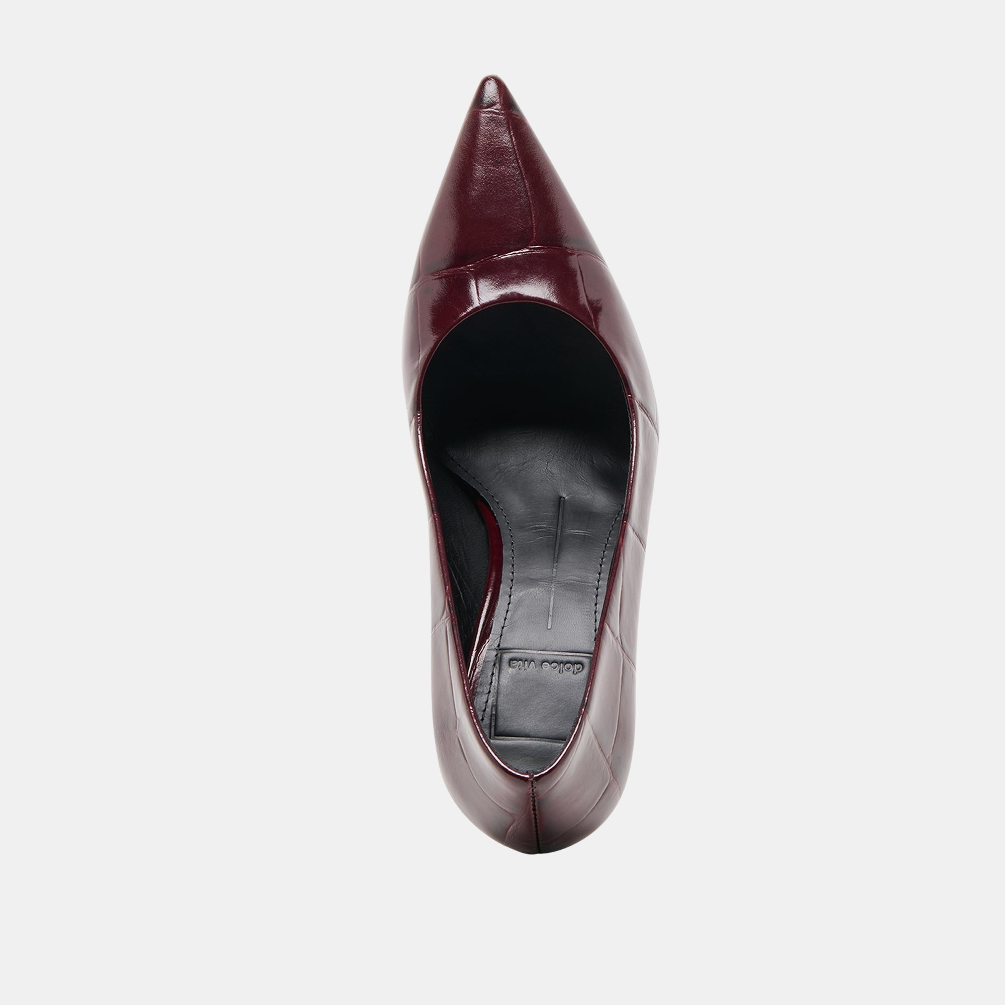Misty Burgundy Croco Embossed Leather Heels | Dolce Vita Women
