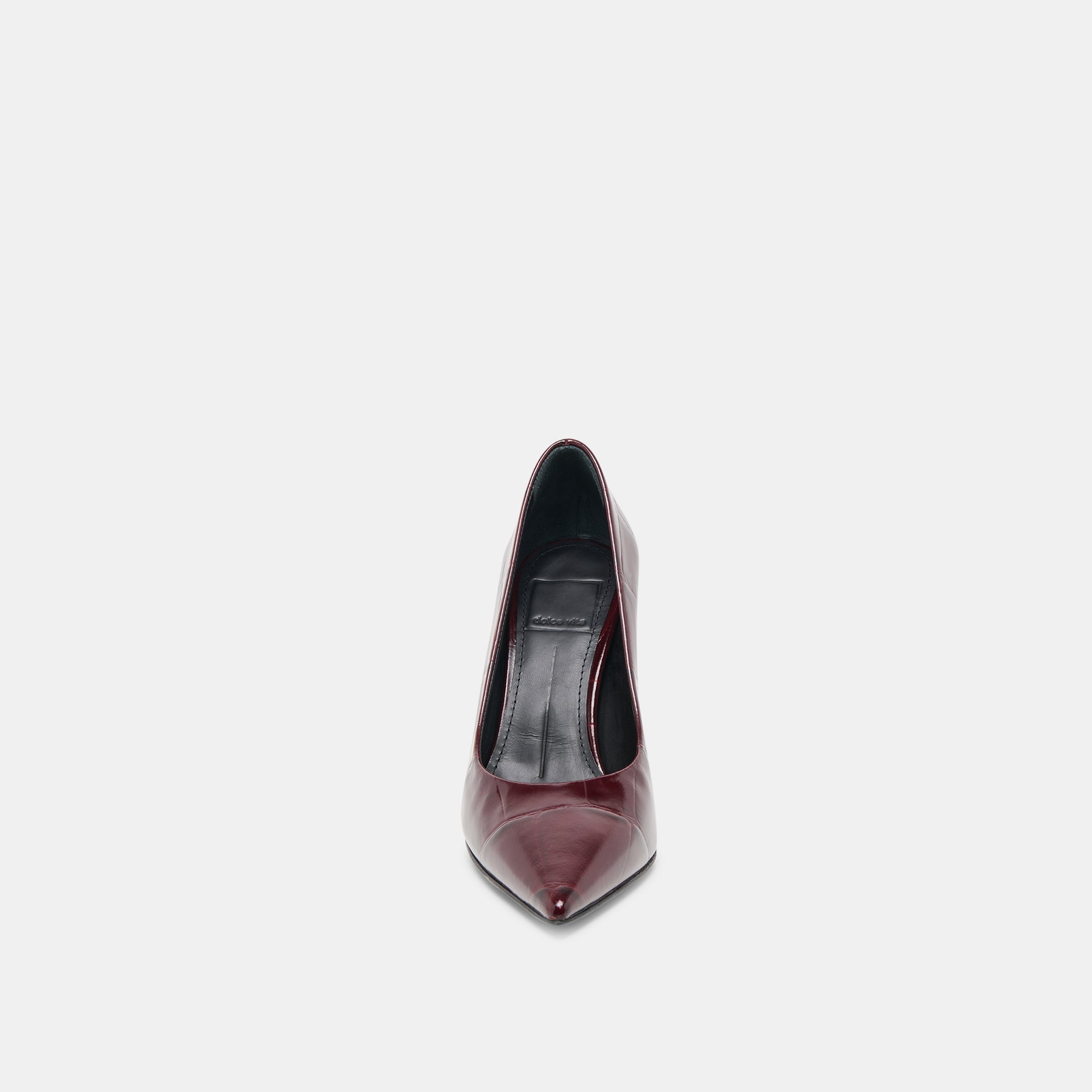 Misty Burgundy Croco Embossed Leather Heels | Dolce Vita Women