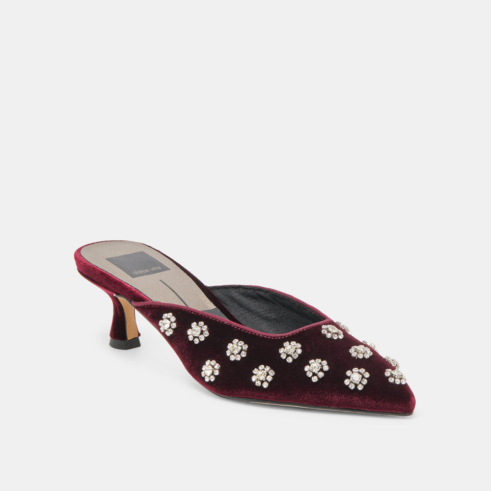 Clara Bordeaux Velvet Heels | Women Dolce Vita