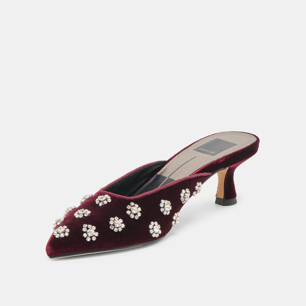 Clara Bordeaux Velvet Heels | Women Dolce Vita