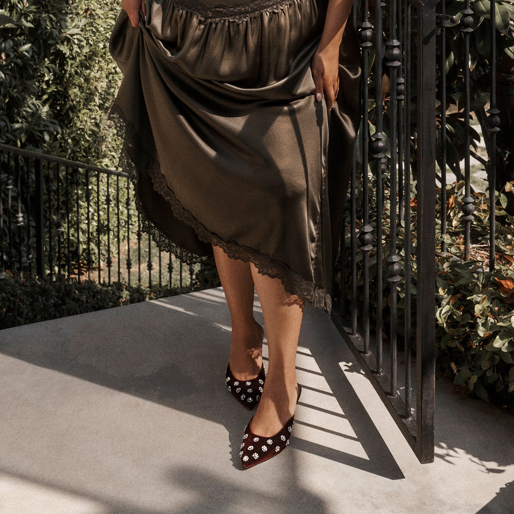 Clara Bordeaux Velvet Heels | Women Dolce Vita