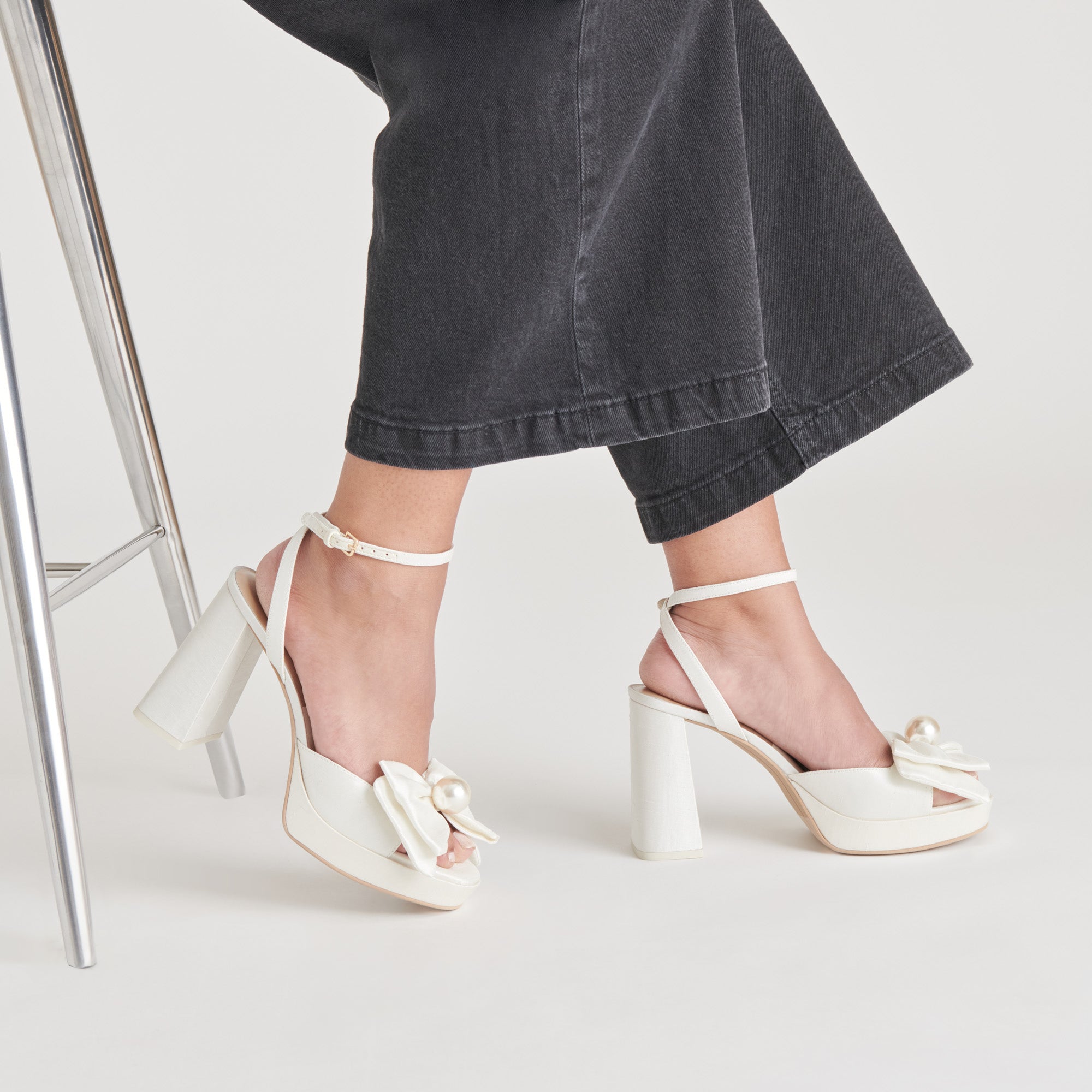 PATTON HEELS IVORY SATIN | Women Dolce Vita