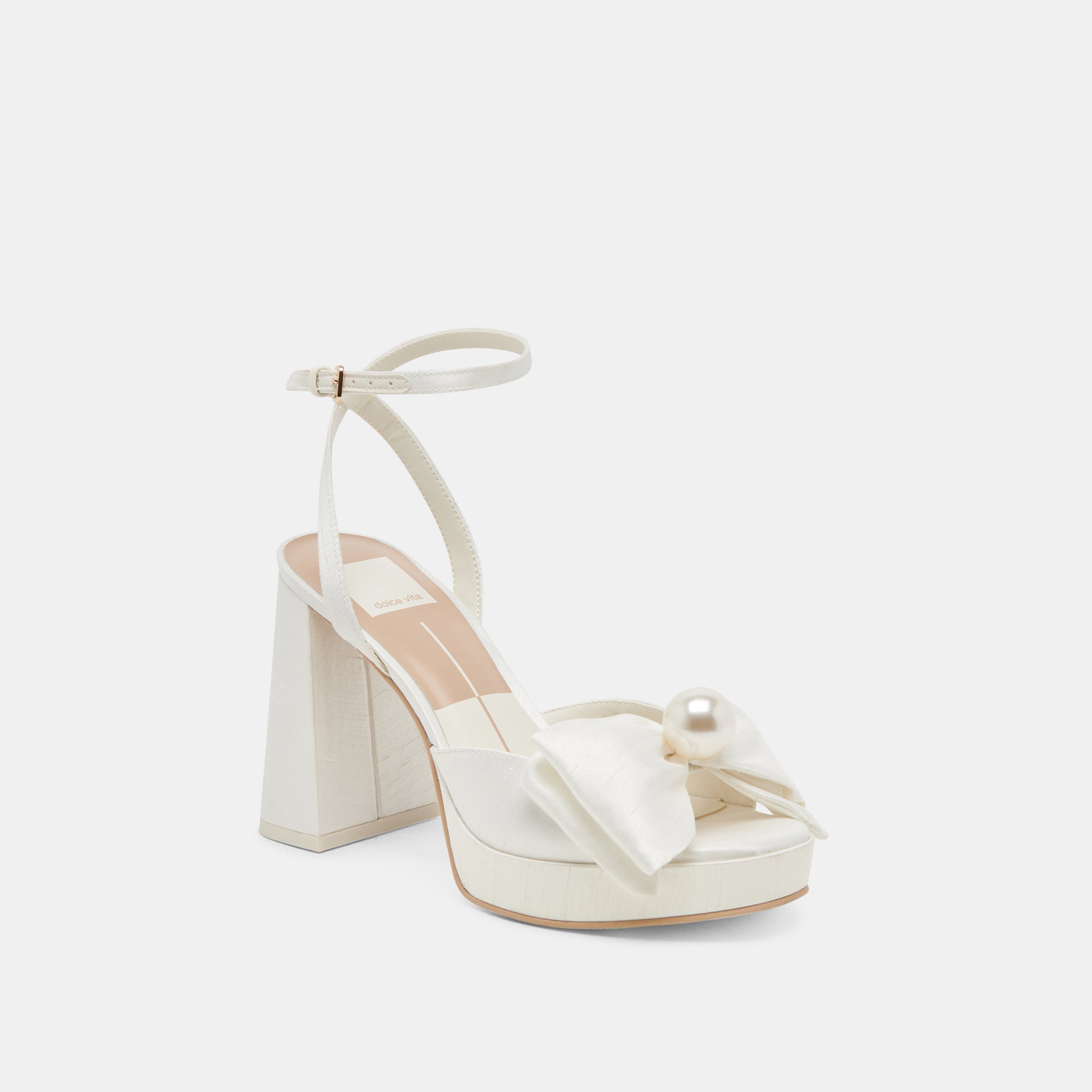PATTON HEELS IVORY SATIN | Women Dolce Vita