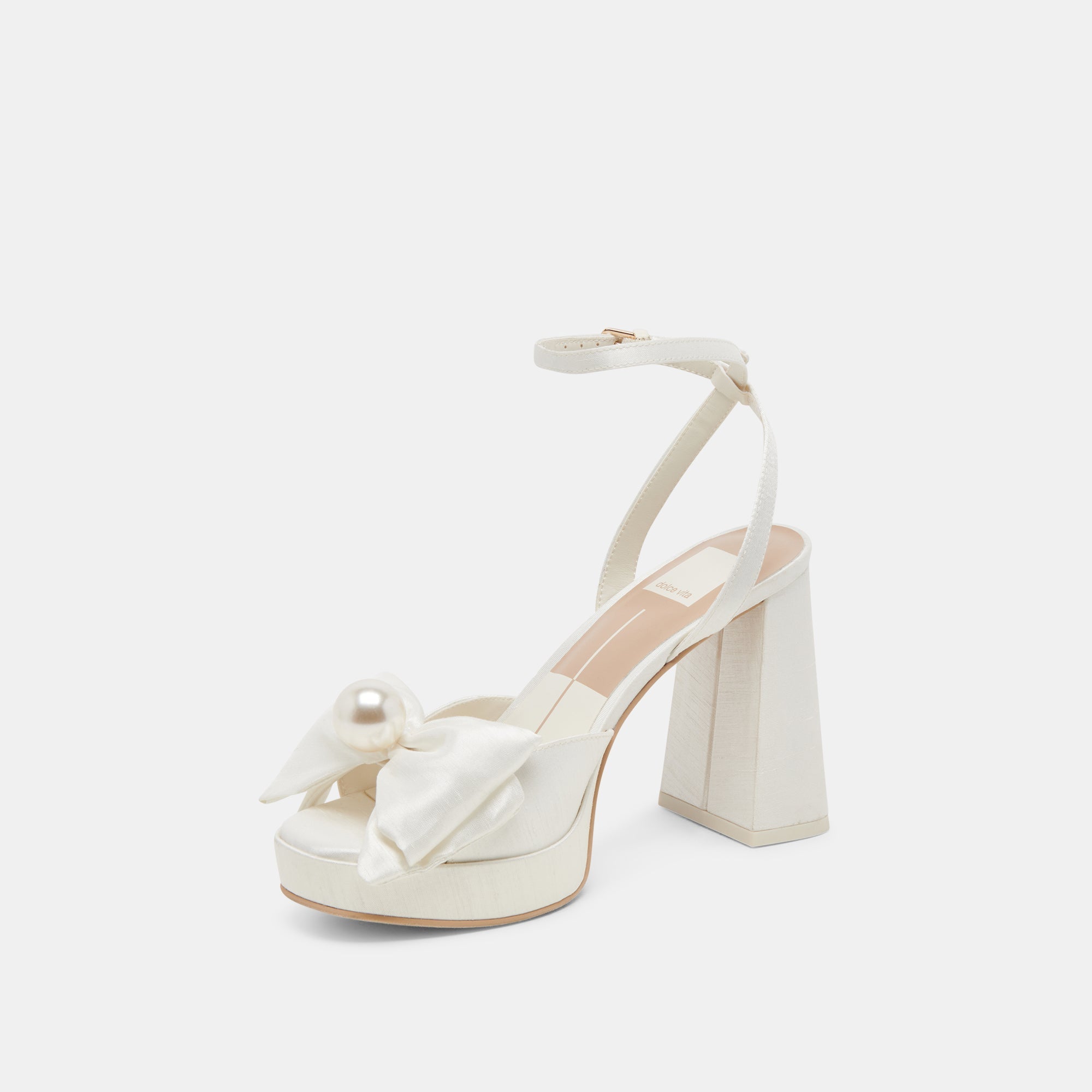 PATTON HEELS IVORY SATIN | Women Dolce Vita