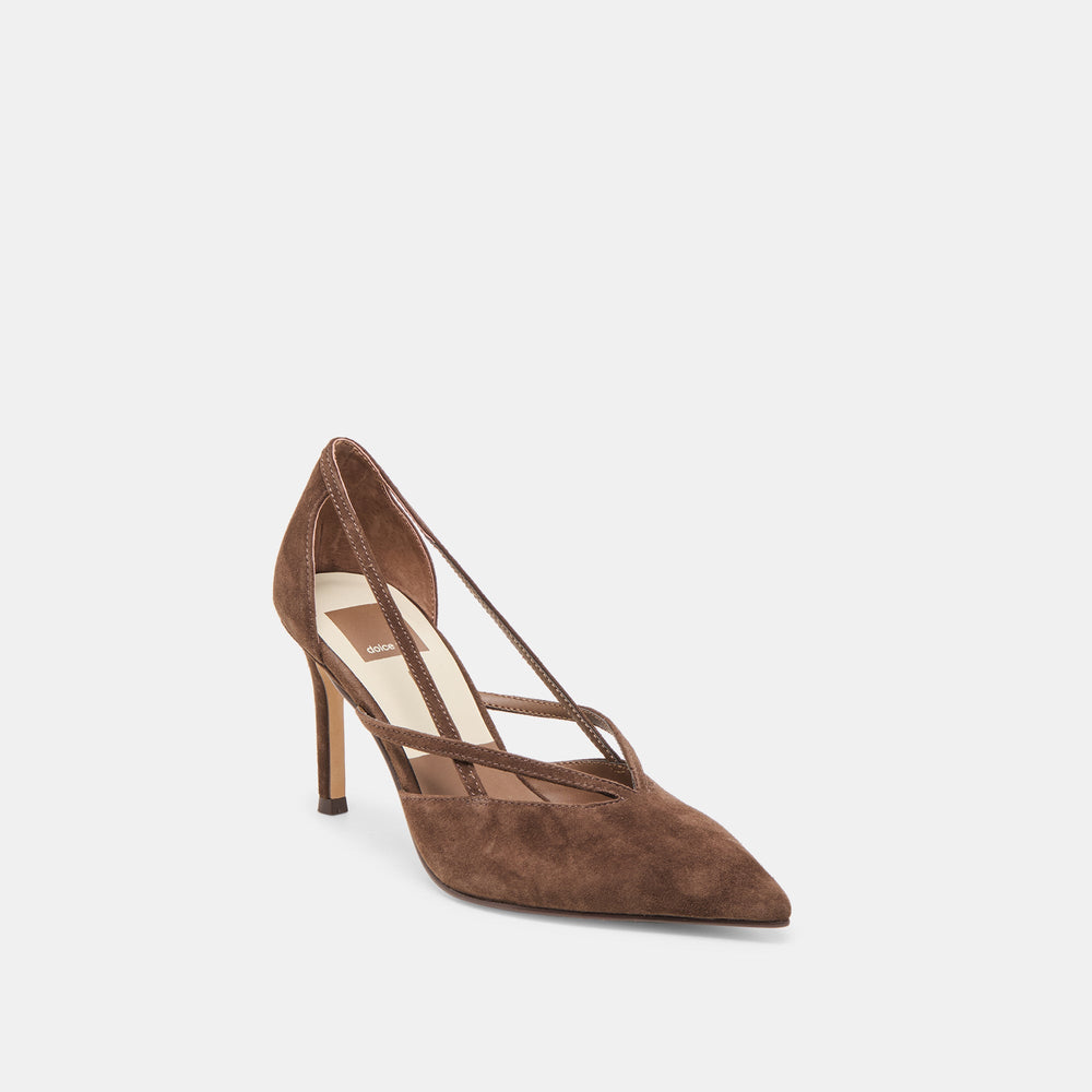 Kaine Dk Brown Suede Heels | Women Dolce Vita