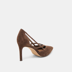 Kaine Dk Brown Suede Heels | Women Dolce Vita
