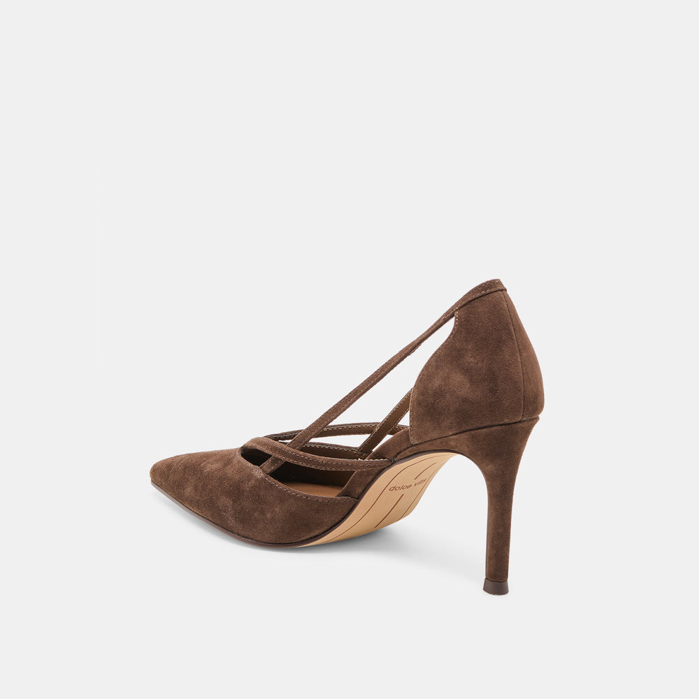 Kaine Dk Brown Suede Heels | Women Dolce Vita