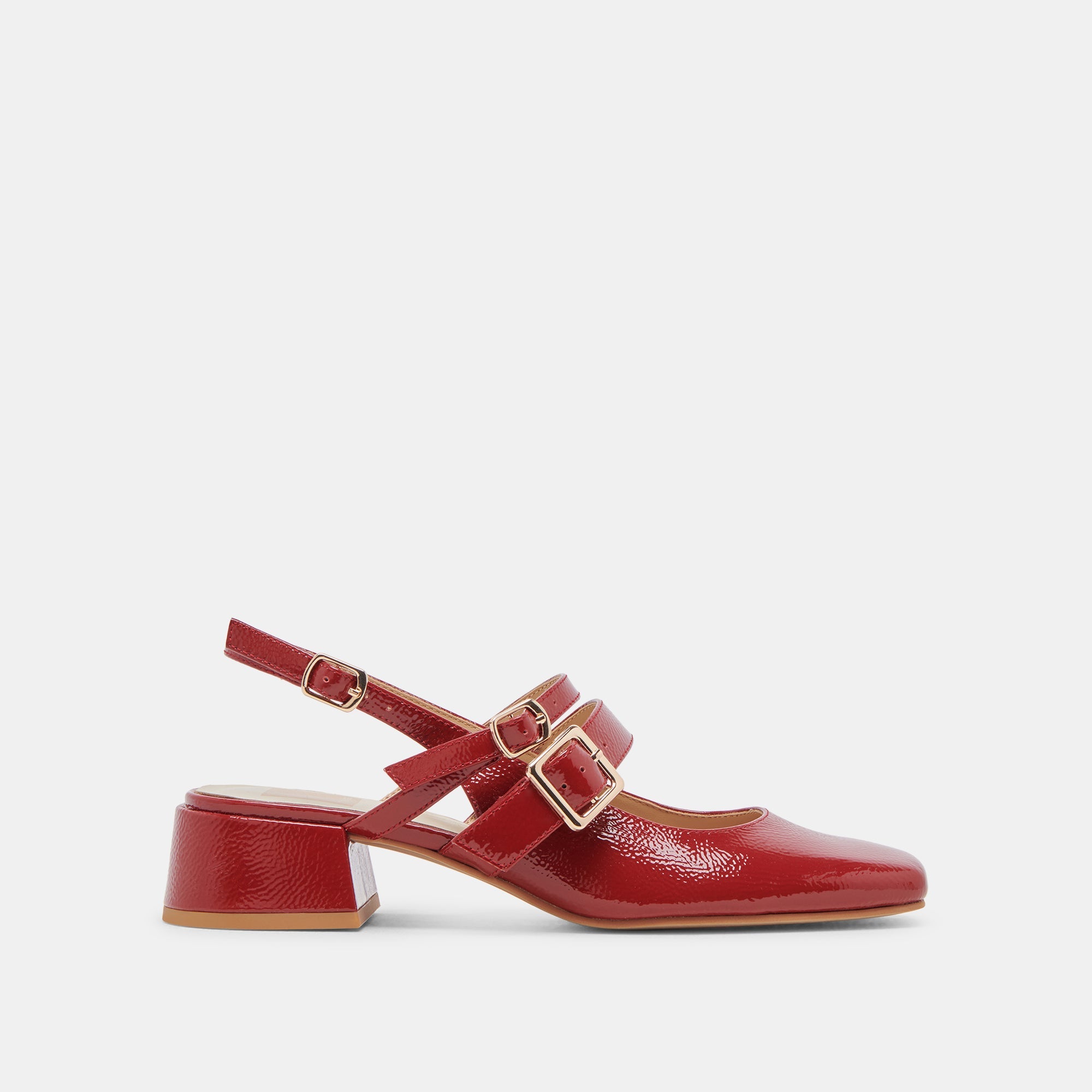 PATZY HEELS CRIMSON CRINKLE PATENT LEATHER | Dolce Vita Women