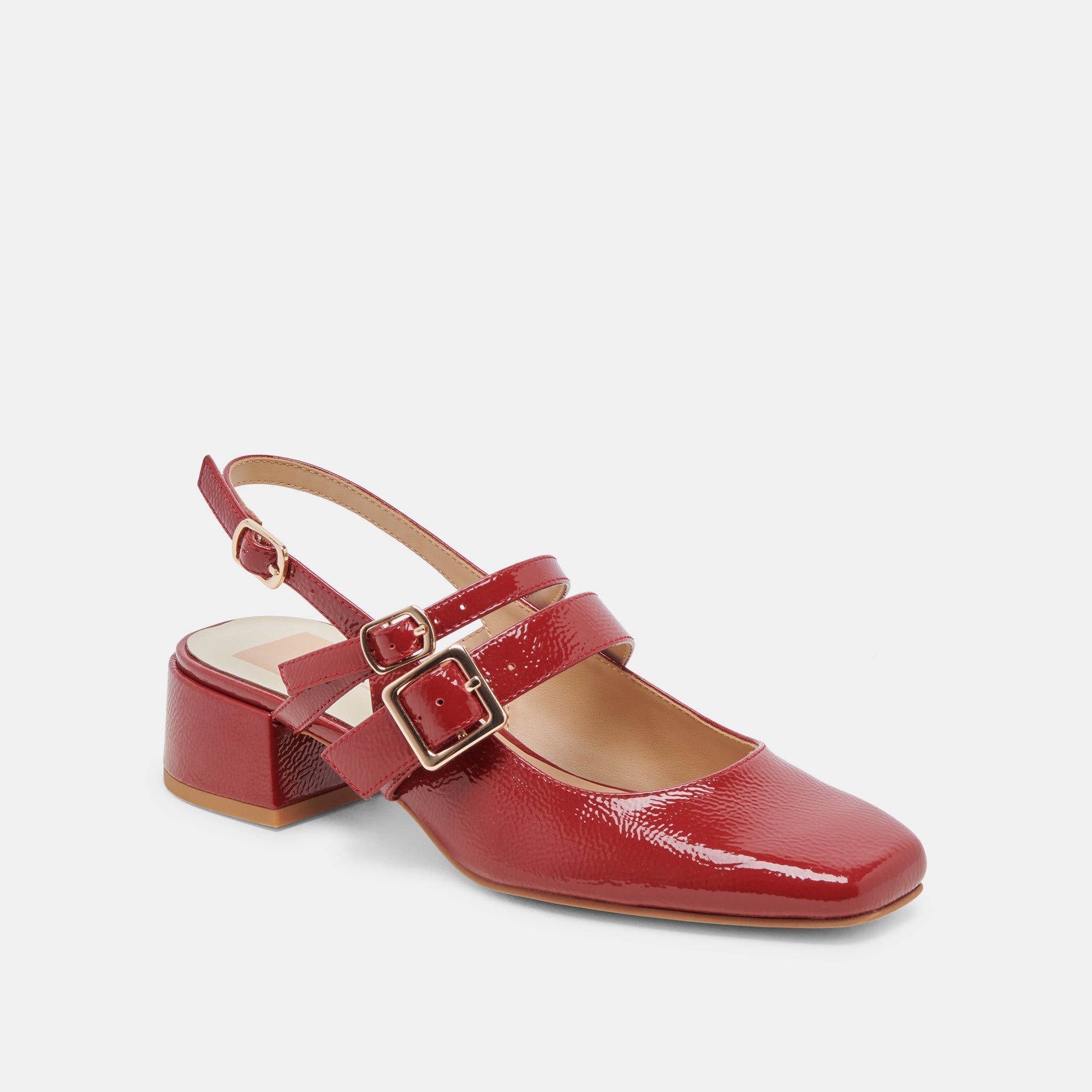 PATZY HEELS CRIMSON CRINKLE PATENT LEATHER | Dolce Vita Women