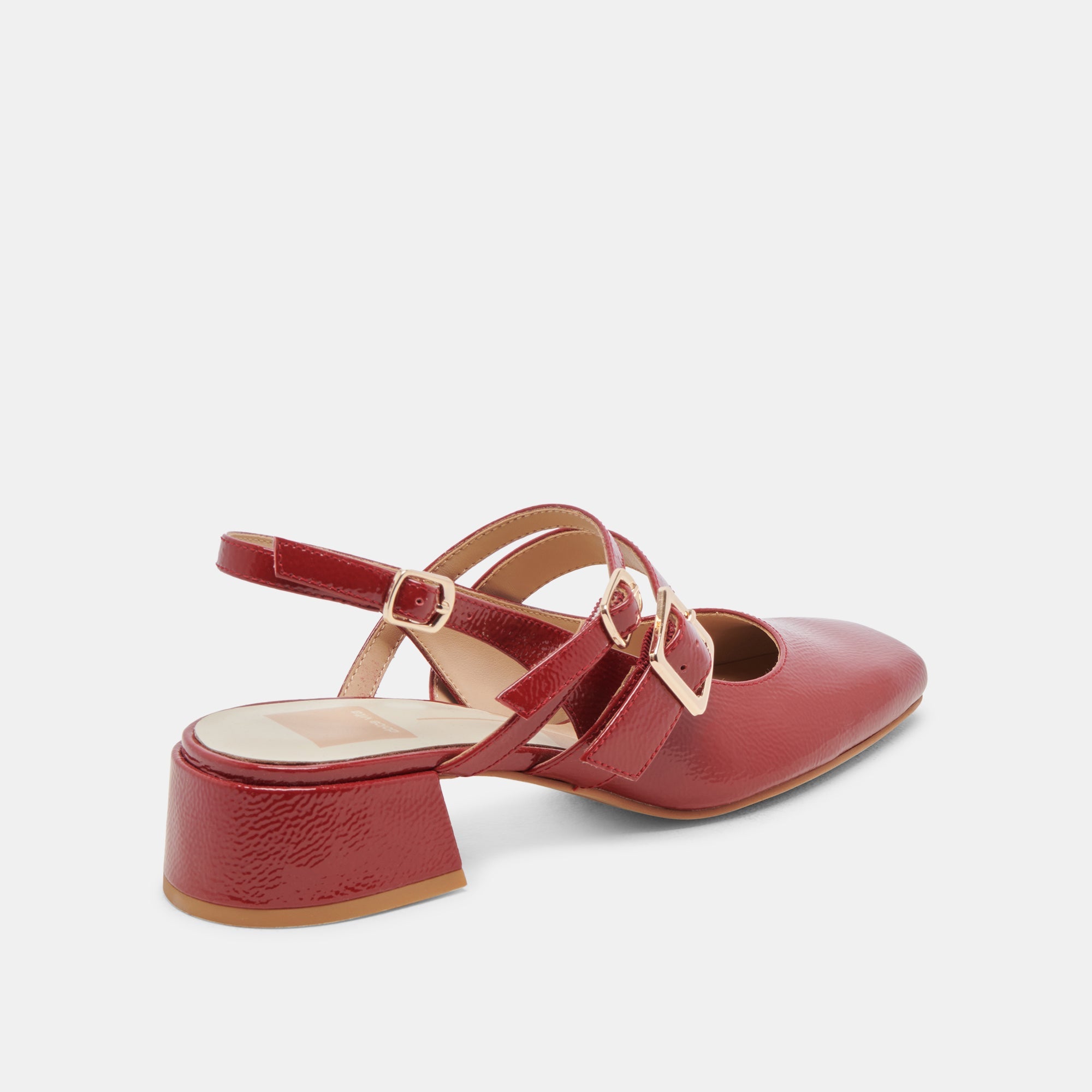 PATZY HEELS CRIMSON CRINKLE PATENT LEATHER | Dolce Vita Women
