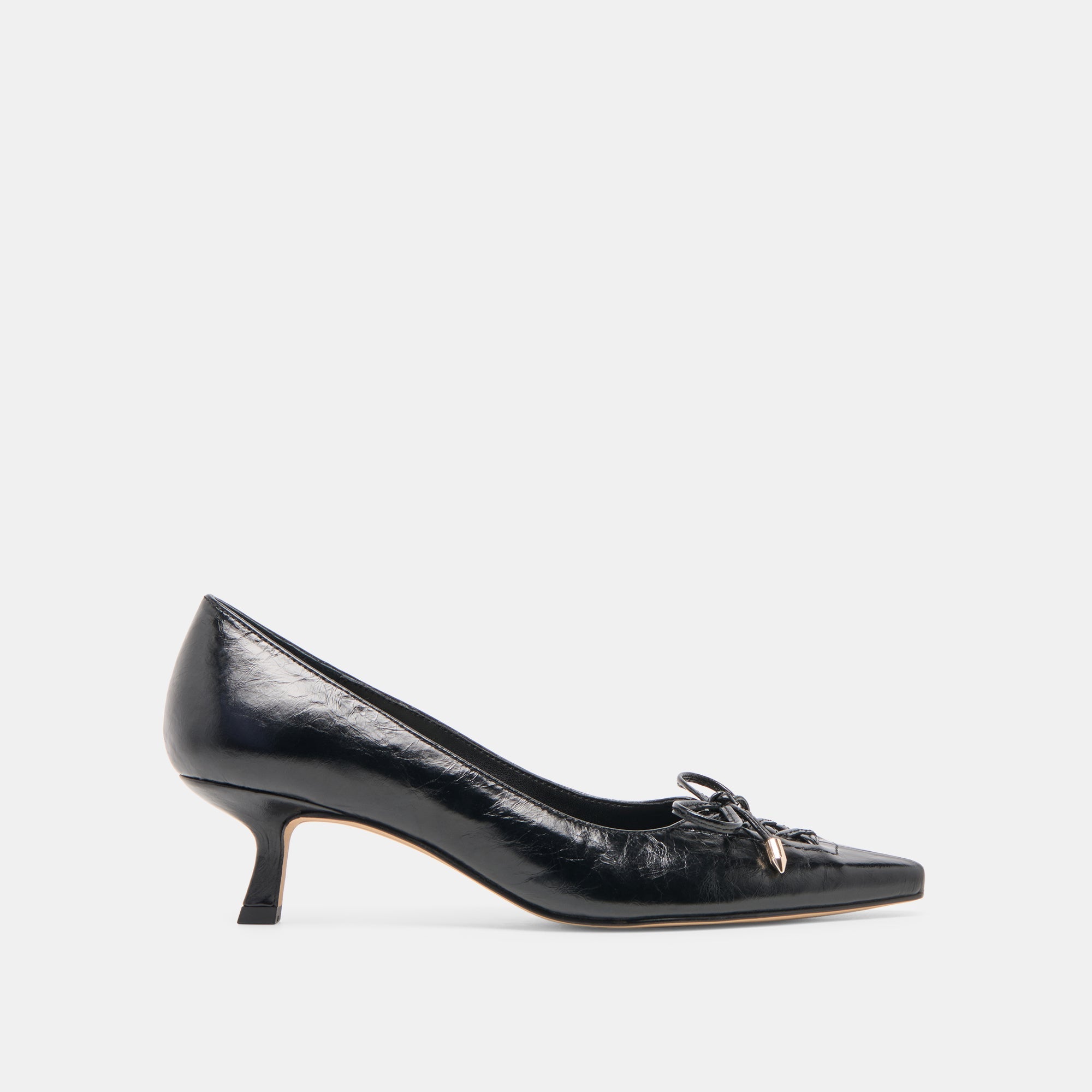 Clarie Midnight Crinkle Patent Leather Heels | Women Dolce Vita