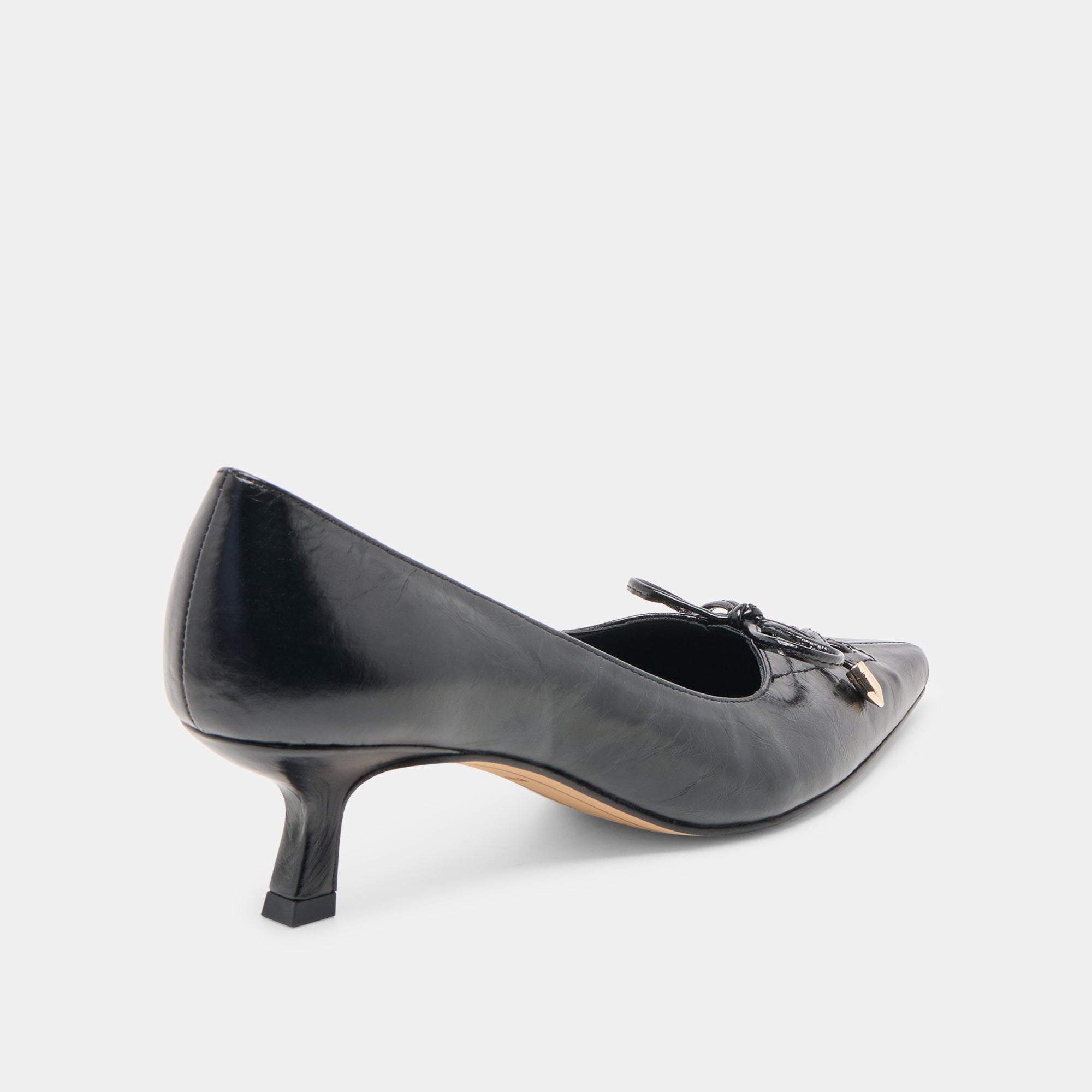 Clarie Midnight Crinkle Patent Leather Heels | Women Dolce Vita