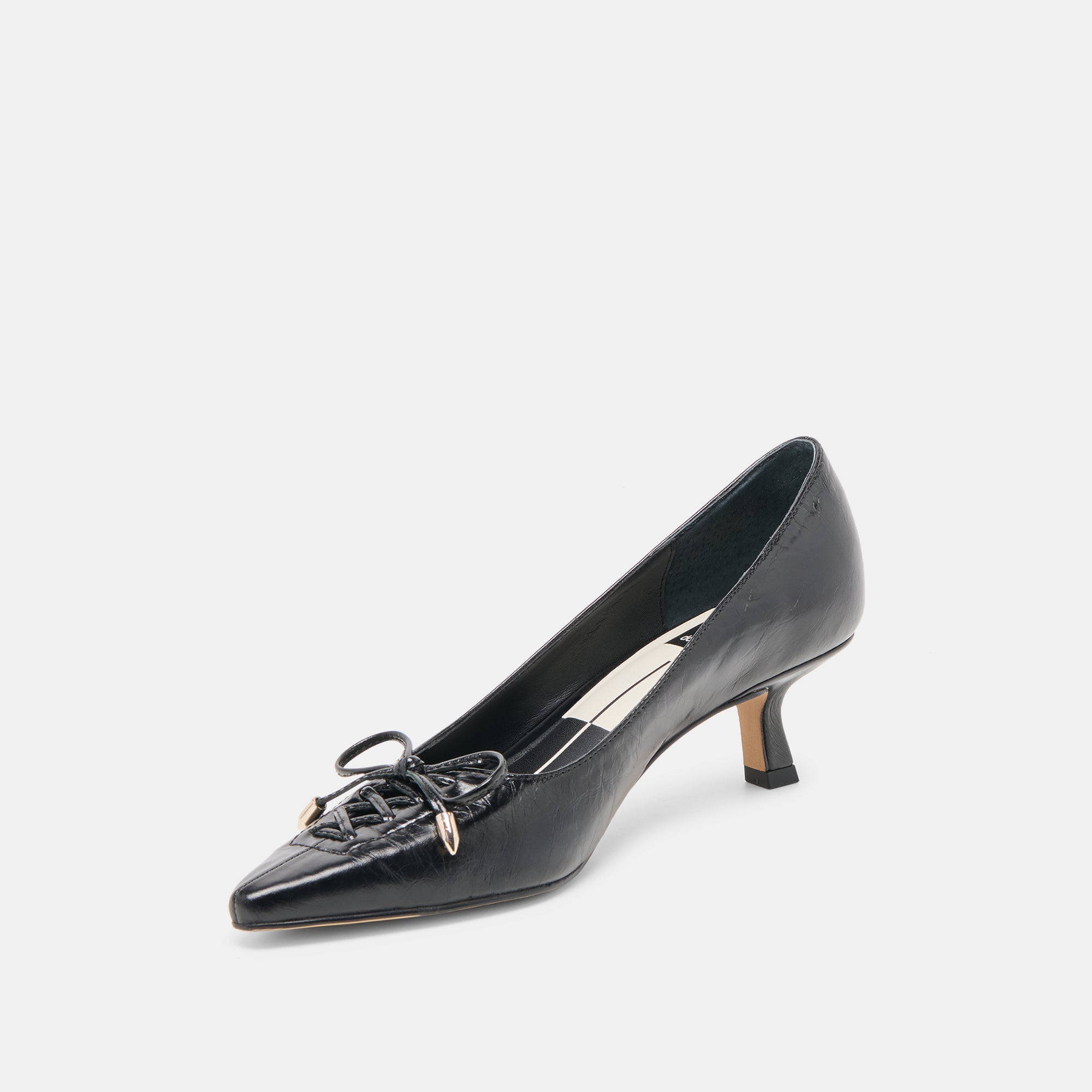 Clarie Midnight Crinkle Patent Leather Heels | Women Dolce Vita