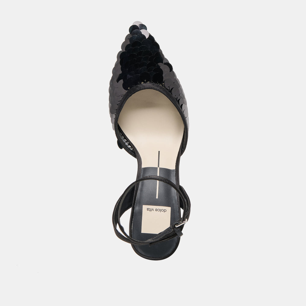 Elizza Confetti Onyx Woven Mesh Heels | Dolce Vita Women