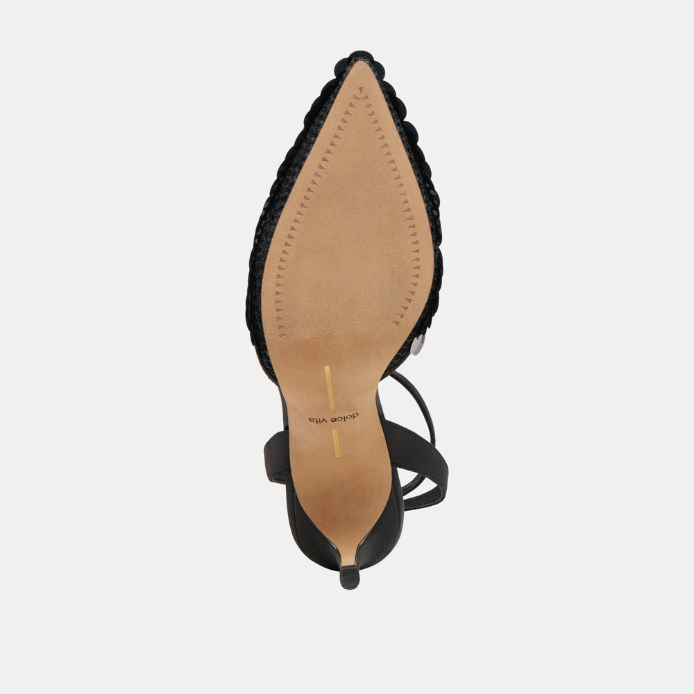 Elizza Confetti Onyx Woven Mesh Heels | Dolce Vita Women
